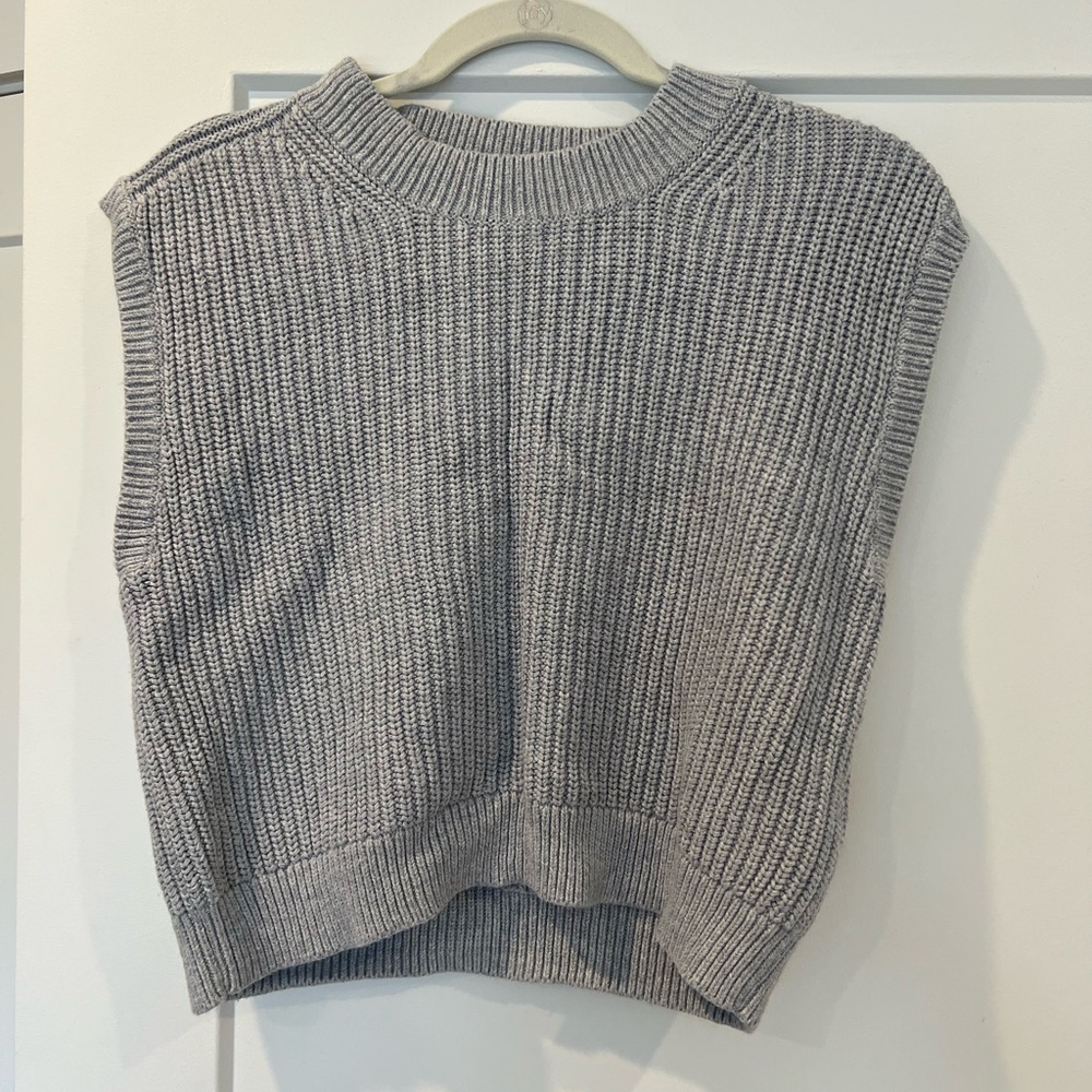 Abercrombie Crew Shell Sweater - Light Grey - Size Small